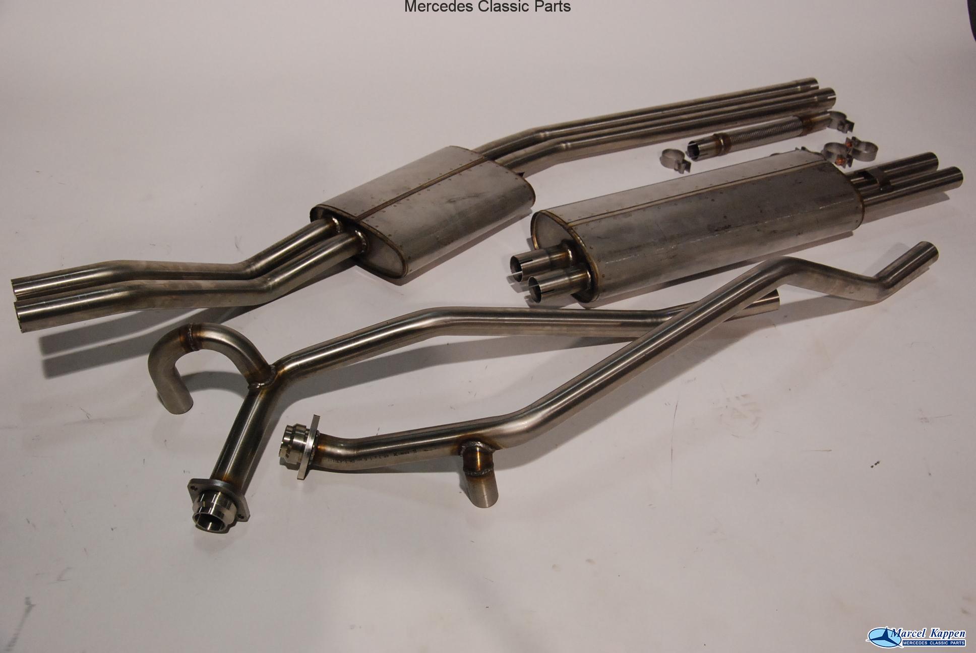 Uitlaatsysteem RVS met klemmen W109 V8 6.3 liter v.nr. 1094900063